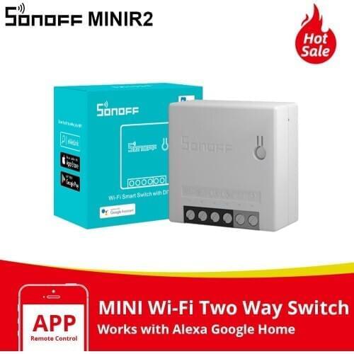 Itead SONOFF MINI R2 DIY Wifi Smart Two/ 2 Way Switch eWelink APP/ Voice Remote Control Wifi Switch Support External Switch