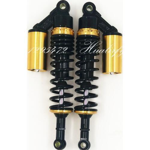 Universal One Pair 360mm Motorcycle New Rear Air Shock Absorber Suspension 8mm spring for honda yamaha suzuki Black +gold