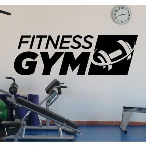 Fitness Gym Logo Wall Decal Sports Dumbbell Vinyl Interior Decoration Sticker Art Decor Mural Removable Wall Poster C8035