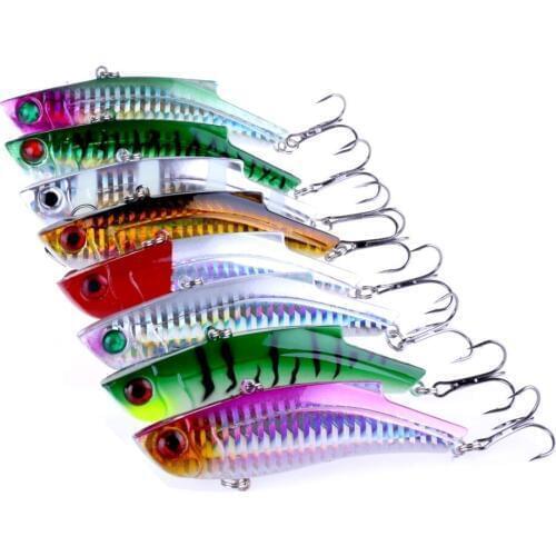 Big Sale 8pcs New Big VIB Fishing Lure Isca Artificial Siking Vibration Bait Pike Carp Trout Peche Pesca Fishing Wobbler 9cm 27g