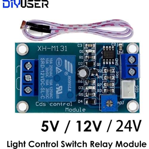 XH-M131 DC 5V 12V 24V 10A Light Control Switch Photoresistor Relay Module Detection Sensor brightness Automatic Control Module