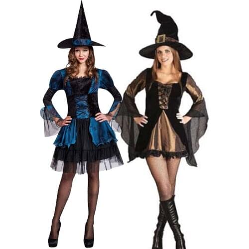 Lady Colorful Magic Witch Costume Naughty Elf Sorceress Nightclub Role Play Cosplay Fancy Party Dress Carnival Halloween