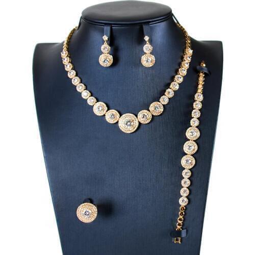 LAN PALACE new 5A cubic zirconia Necklace Earrings bracelet ring jewelry sets for women anniversary party wedding free shipping