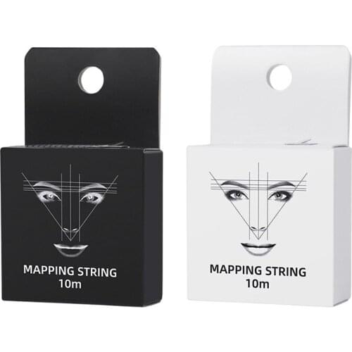 10pcs 10m Tattoo Thread Eyebrow White/Black Microblade Mapping String Marker Brows Point Positioning Eyebrow Measuring Tool
