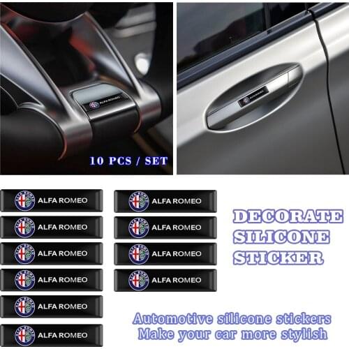 10PCS 3D Car Sticker Epoxy Resin Emblem Sticker Personality Decals For Alfa Romeo Mito 147 156 159 166 Giulietta Car Accessories