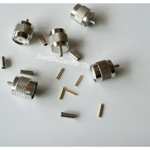 10Pcs TNC male plug crimp For RG174 RG316 LMR100 cable straight RF Connector