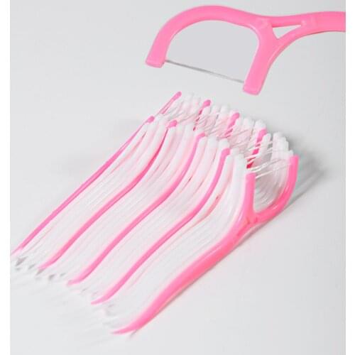 100 Pcs/Lot Disposable Dental Flosser Interdental Brush Teeth Stick Floss Pick Oral Gum Teeth Cleaning Care