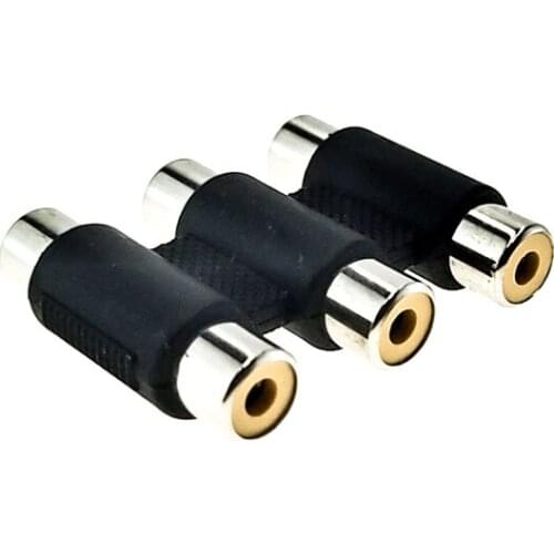 2/5/10pieces RCA 3-gang female to female AV plug connector plastic shell stereo audio speaker plug channel dual crimp terminal