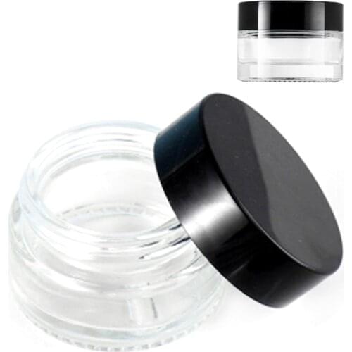 20Pcs Glass Jar 5ml Tobacco Case Oil Wax Dab Cosmetic Box Kitchen Container Storage Shisha Chicha Hookah Smoking Accessories