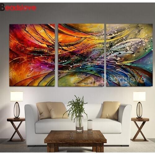 3pcs diamond painting Abstract color lines diamond embroidery full round drill mosaic set diamonund drill mosaic 3d picture gift