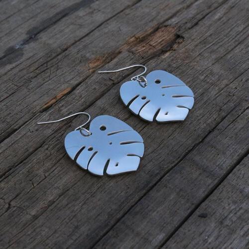 316 Stainless Steel Bending Leaves Earrings, The Power Of Life, Natural Jewelry, Leaves Jewelry, Fashion Beautiful Gifts For You