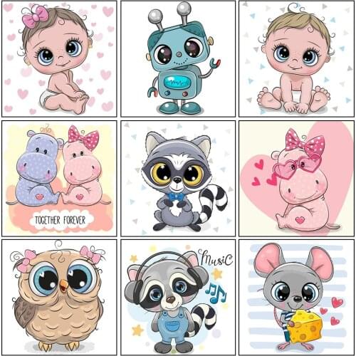 5D DIY Diamond Painting Cartoon Animal Wolf Full Square Diamond Embroidery Rhinestone Mosaic Art Picture Jiuju Decoration Gift