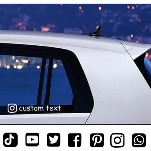 Car Sticker Custom Personalized Instagram Facebook And Social Account User Name Sticker For Car Decals Accessories