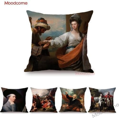 Baroque Benjamin West World Famous Oil Painting Wall Art Decorative Sofa Pillow Case Historical scenes Gallery Art Cushion Cover