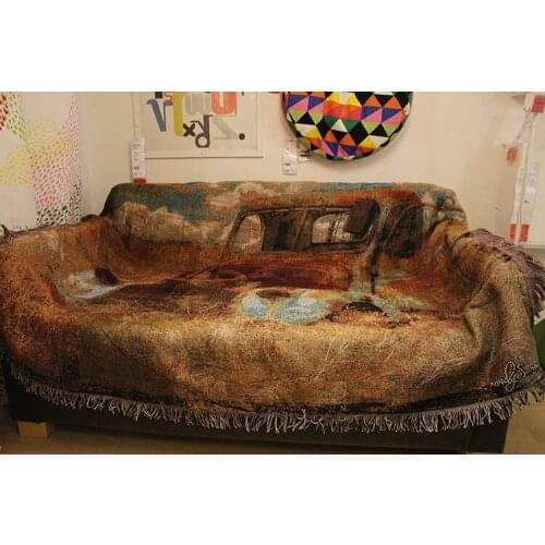 Retro American Decoration Decorative Blanket Casual Cover Towel Tapestry Sofa Cover Sofa Cover Decorative Blanket Truck