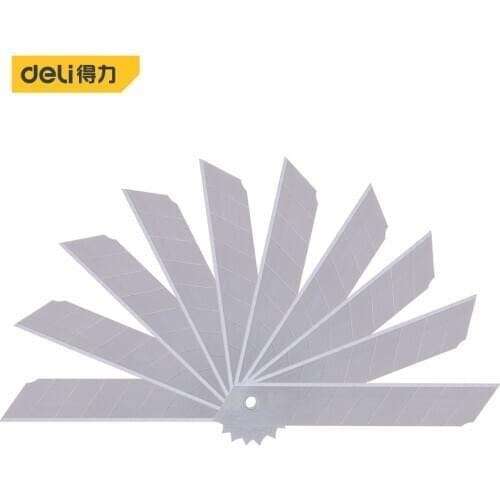 Deli 10 Pcs Office Supplies Utility Knife Refill Blades Alloy Steel SK5 Replaceable Blades Cutting Paper Blades Stationery 18MM