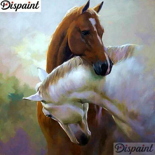 Dispaint Diamond Painting Full Square/Round Drill 5D DIY "Animal horse" Daimond Embroidery Rhinestone Cross Stitch Decor A11020