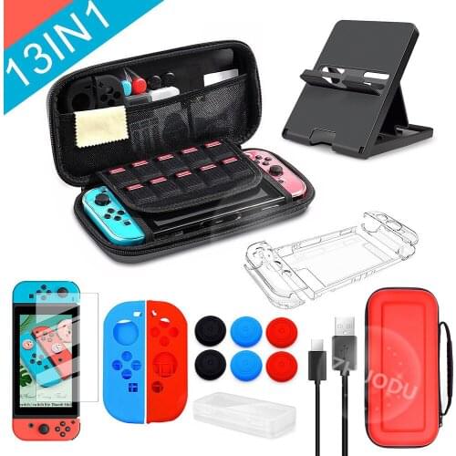 Travel Carrying Bag Joycon Protective Cover Charging Cable Screen Protector 13 in 1 For Nintendo Switch Game Accessories Kit
