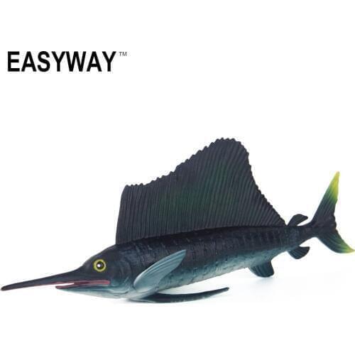EASYWAY Original Sailfish Model Toy Sea Life Animals Toys for Children Gift Birthday Plastic Fish Models Action & Toy Figures