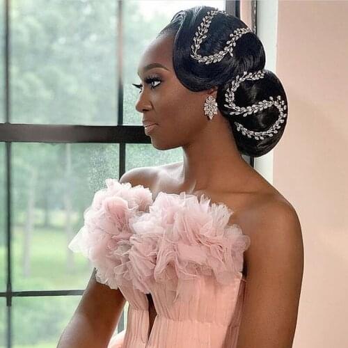 Floralbride Handmade Alloy Clear Crystal Rhinestone Bridal Hair Vine Headband Wedding Hair Accessories Bridesmaids Women Jewelry