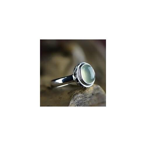 Women Fashion 925 Sterling Silver Ring Elegant Natural Moonstone Jewelry Wedding Engagement Party Ring Size 5-11