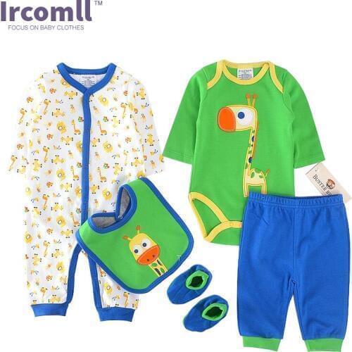 High Quality Clothing Sets For Newborns Romper+body suit+Pant+Bib+Shoes Long Sleeve Character Baby Sets For Infant Girl Boy