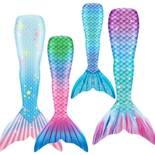 Adult Kids Mermaid Tails Cosplay Costume Princess Ariel Party Mermaid With Monofin Zeemeerminstaart Party Birthday Gift C32K105