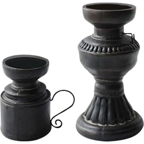 Creative Resin Crafts Nostalgic Kerosene Lamp Candle Holder Decoration Vintage Candlesticks Home Decor Housewarming Gifts