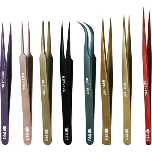 BEST Colorful 302 Stainless Steel Tweezers Anti Acid ESD Excellent Custom Personalized Eyelash Extension Tweezer