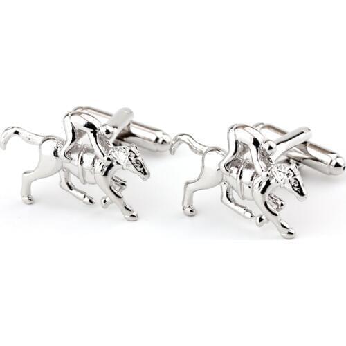 Environmental protection electroplating horse shape metal cufflinks cuff free shipping