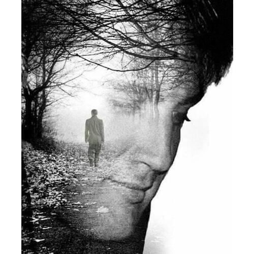 Forest road men,Diamond Painting Cross Stitch 5D Diamond Embroidery Full Square round stone Drill Diamond Mosaic craft WG164