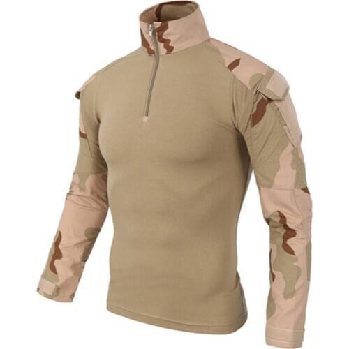 Men Navy Solid Camouflage Army Long Sleeve Combat Uniform Military Tactical shirt Airsoft paintball clothes with elbow pads