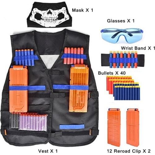 Kids Tactical Vest Suit Kit Set For Nerf N-Strike Elite Series Outdoor Game Kids Tactical Vest Holder Kit Accessories Toys