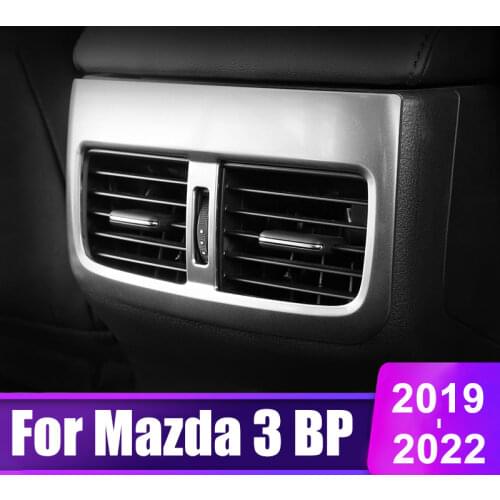 For Mazda 3 Alexa 2019 2020 Car Carbon fiber Rear Air Conditioning Vent Outlet Protective Trim Cover Sticker Auto Accessories