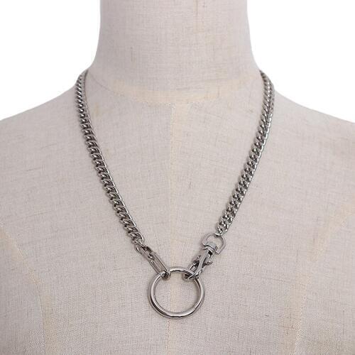 New Mens Cool Handmade Chain Choker Necklace for Women Men Girls Punk Gothic Metal Chain Collar big O Round