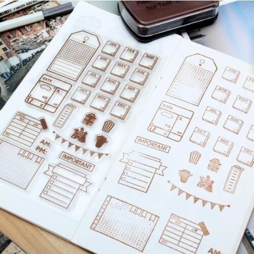 Plan Rubber Clear Stamps Weather Notes Silicone Clear Stamps For Scrapbooking Office Paper