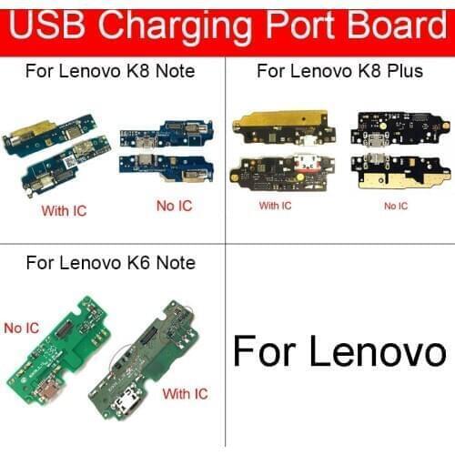 USB Charging Port Board For Lenovo K6 K8 Note Plus Charger Dock Plug Connector With Flex Ribbon Cable Replacement Repair Parts