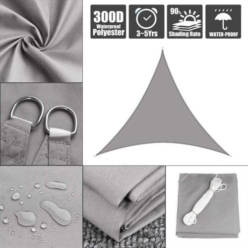 Gray Triangle Sunshade outdoor Sun Shelter Waterproof awnings Protection Outdoor Canopy Garden Patio Pool Shade Sail Awning