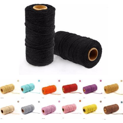 100 Yards 19 Colors Twisted Macrame Cord Sewing Thread Handmade Artisan String Rope Craft Cotton Cords DIY Home textile Supplies