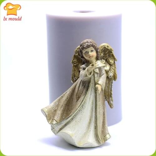 Garden Fairy Tale With Stars Silicone Mold Chocolate Soft Ceramic Candle Resin Angel DIY Silicone Mould