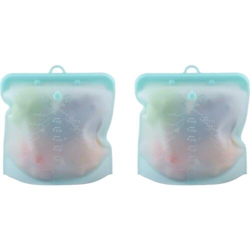 Silicone Reusable Food Bag 1500ml 1000ml 500ml Leakproof Containers Reusable Fresh Bag Food Storage Bag Freezer Bag Snack