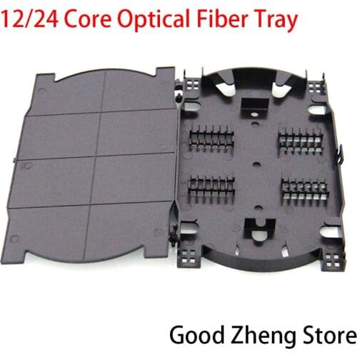 12/24 Cores Black Fiber Optical Fiber Tray Termination Box Pigtail Fiber Splicing Plate