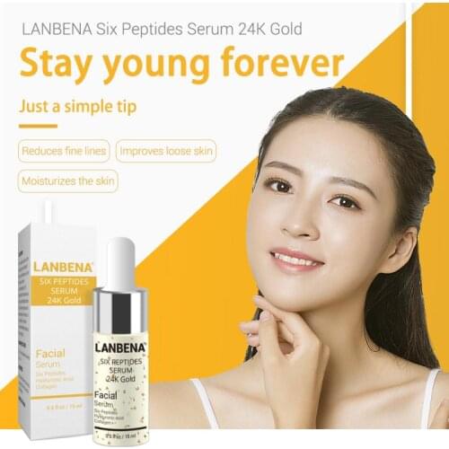 LANBENA 24k Gold Face Serum Hyaluronic Acid Serum Moisturizer Serum Cream Whitening Anti Aging Anti Wrinkle Acne Skin Care TSLM1