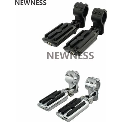 25mm-32mm Adjust Motorcycle Universal Highway Engine Guard Foot Peg Footrests W/Clamps For Harley Street Road Glide Road King