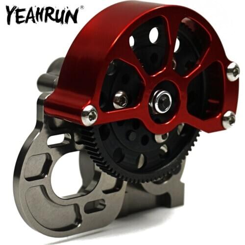 Metal Transmission Case Center Gearbox Gear for Axial SCX10 1:10 RC Crawler Parts Red