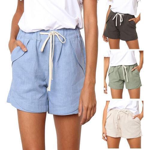 Shorts Women 2020 Summer New Beach Amazon Hot Europe Elastic Cotton Casual Female Spot Shorts For Woman YRW6931