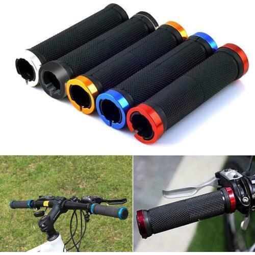 1 Pair MTB Road Cycling Handlebar Grips Anti-Skid Rubber Bicycle Grips Mountain Bike Lock On Bicycle Handlebars End Grips