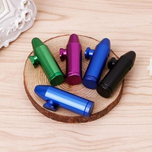 1pc Metal Aluminum Snorter Sniffer Snuff Snorter Powder Bullet Dispenser Boxes