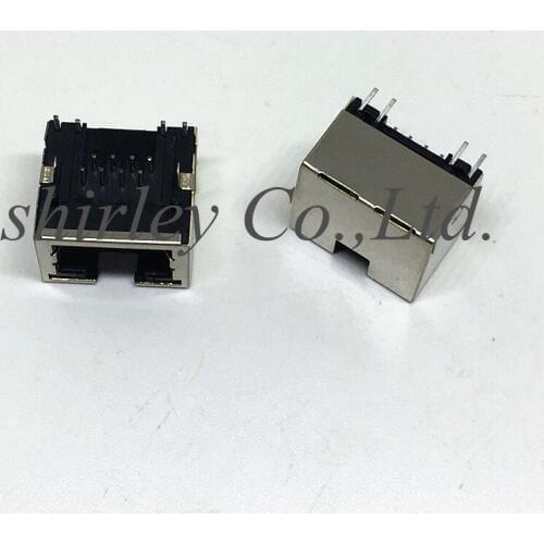 100% new RJ45 Modular Network PCB Jack 56 8P 8C LAN Connector Shielded with LED Lamp