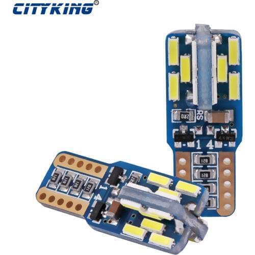 2PCS/lot Car Auto LED T10 canbus led W5W Canbus t10 led 24smd 4014 LED nonpolarity led Parking Light External Light